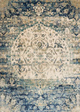 Anastasia Rug in Blue & Ivory