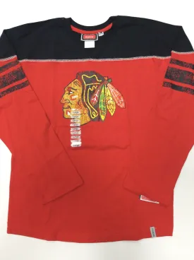 Chicago Blackhawks Reebok Red and Black Youth Long Sleeve Shirt