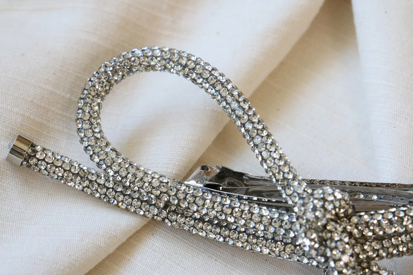 Crystal Rope Ribbon Barrette