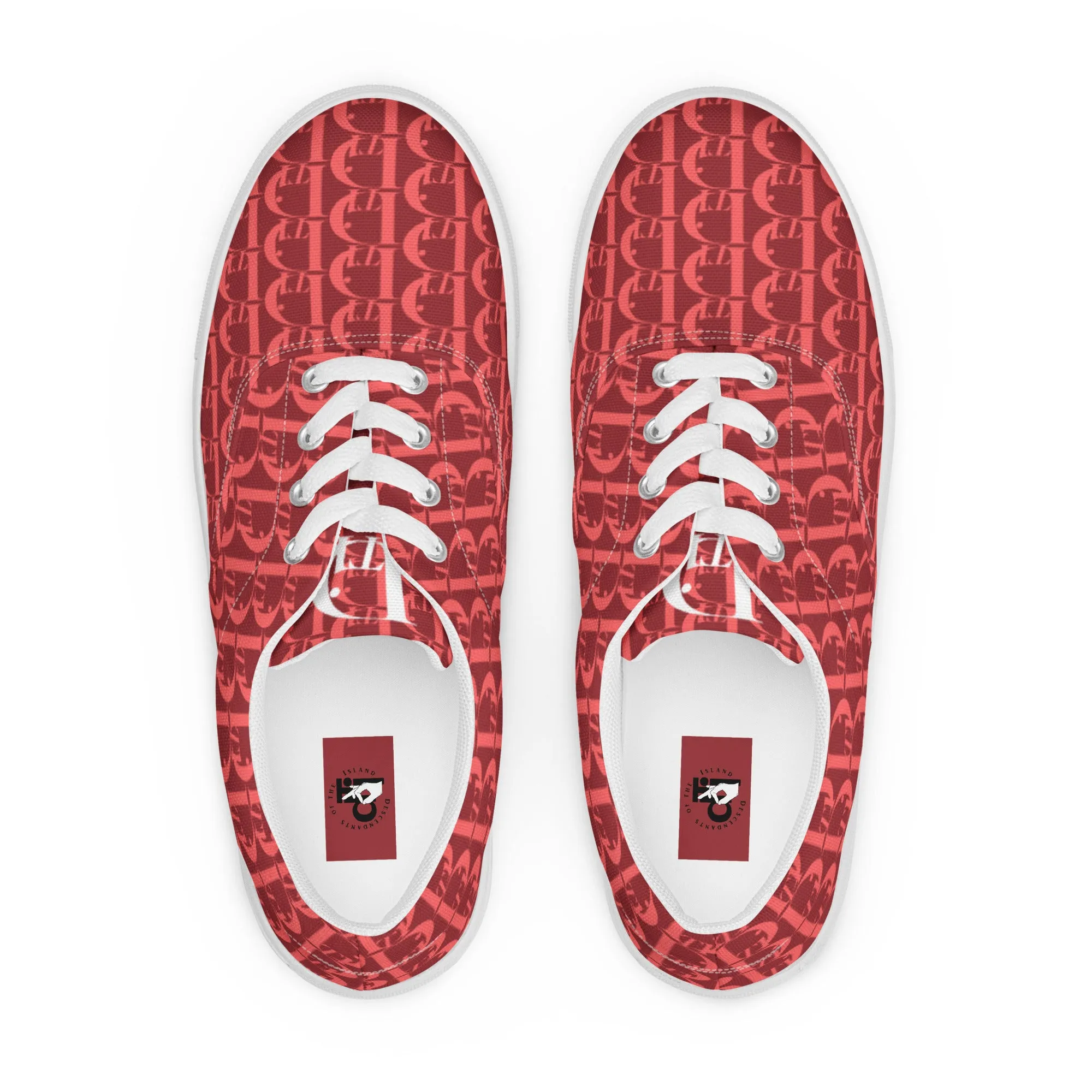 Descendants of the Island Strawberry Coral Men’s lace-up canvas shoes