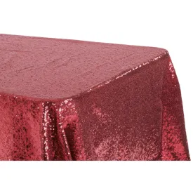 Glitz Sequin 90"x132" Rectangular Tablecloth - Burgundy