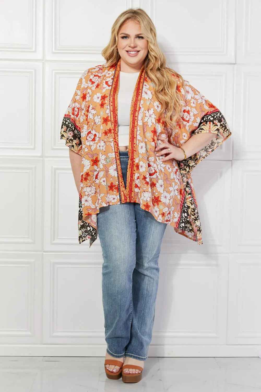 Justin Taylor Peachy Keen Cover-Up  Kimono - Ships from The USA