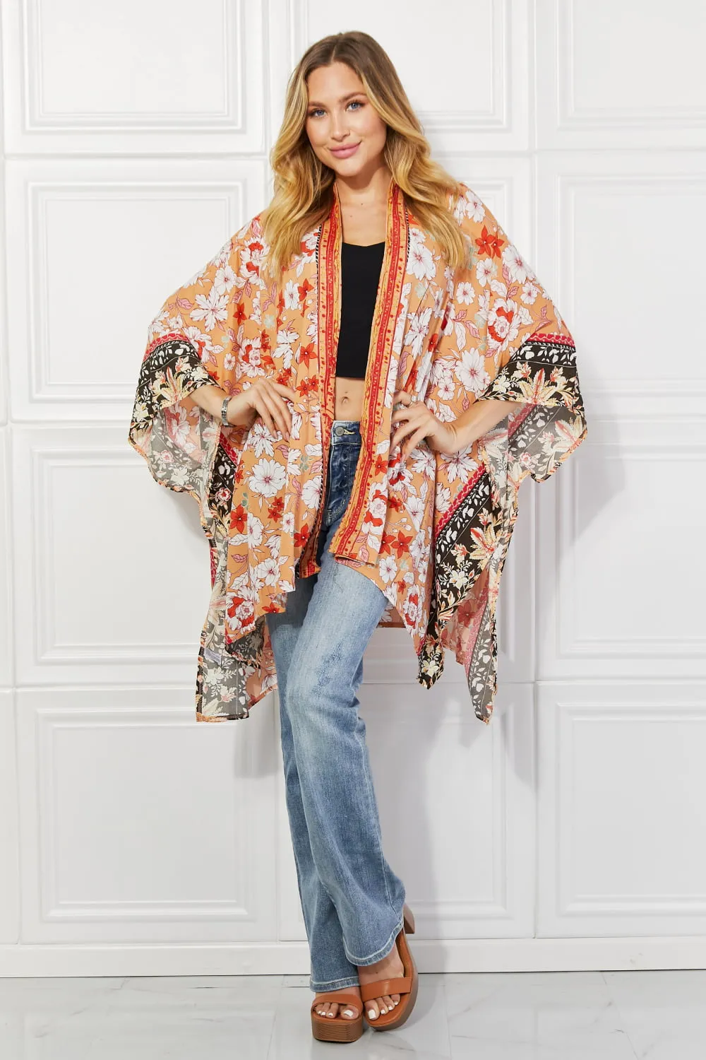 Justin Taylor Peachy Keen Cover-Up  Kimono - Ships from The USA