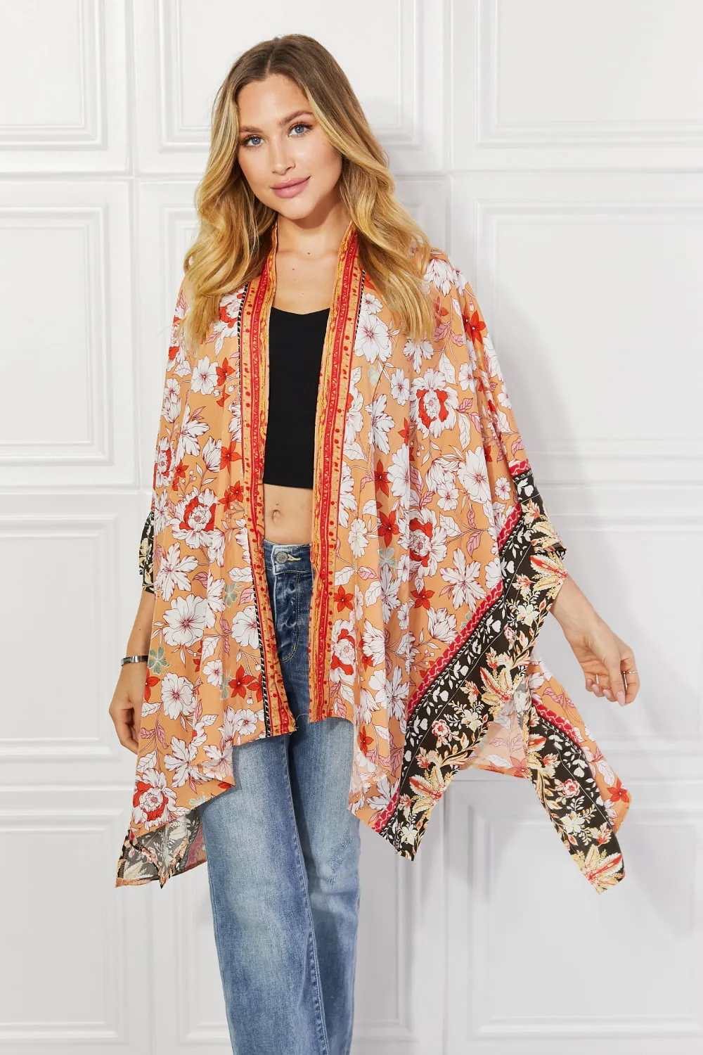 Justin Taylor Peachy Keen Cover-Up  Kimono - Ships from The USA