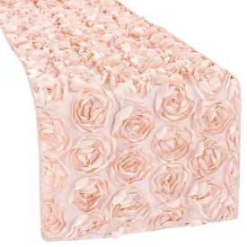 Mini Rosette on Mesh Table Runner - Blush/Rose Gold