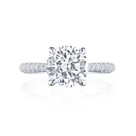 Platinum French Pave RoyalT Diamond Engagement Ring