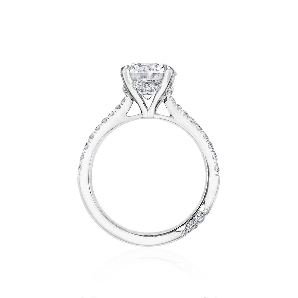 Platinum French Pave RoyalT Diamond Engagement Ring