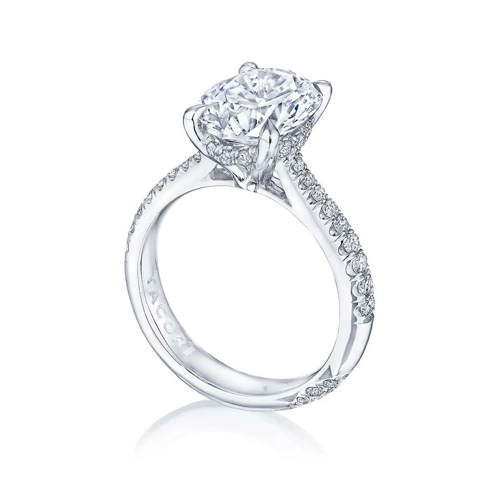 Platinum French Pave RoyalT Diamond Engagement Ring