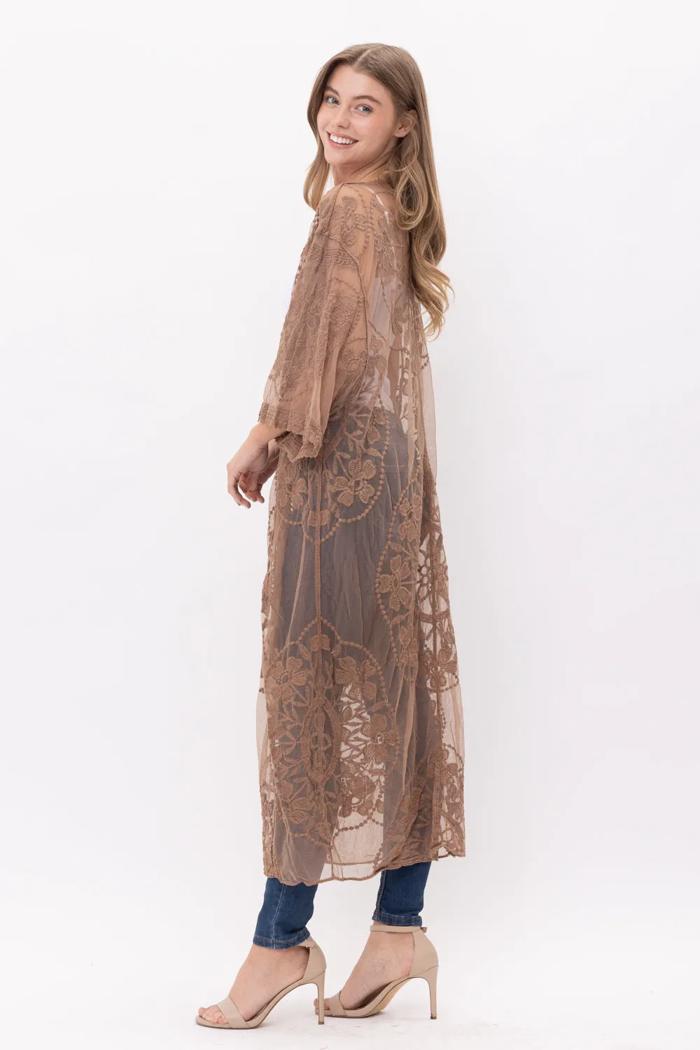 RAJ ANAISA LACE DUSTER KIMONO