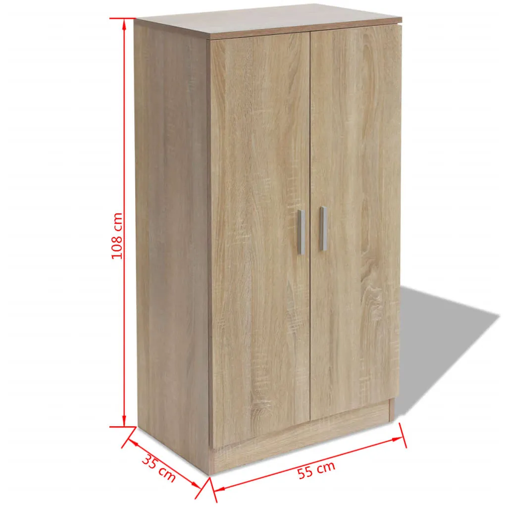 Shoe Cabinet 7 Shelves Oak