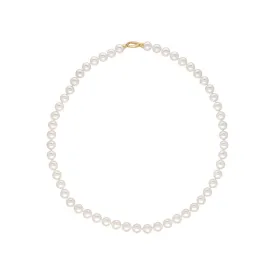 Sterling Silver Gold Plated Necklace for Women with Organic Pearl, 10mm Round White Pearl, 23.6" Length, Lyra Collection