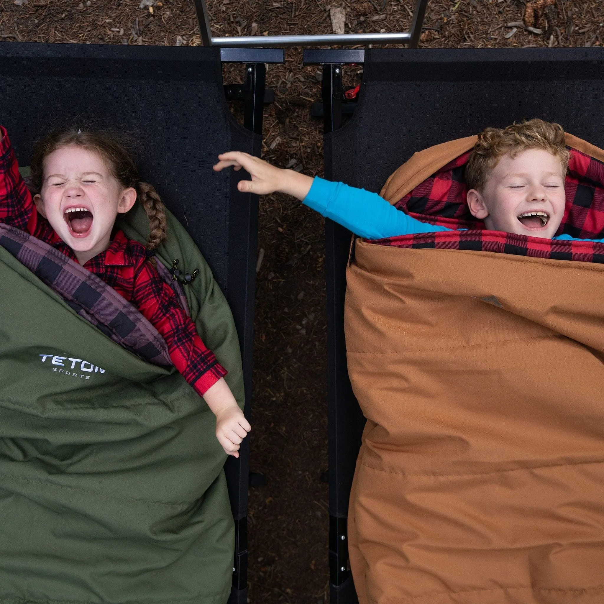 Teton Sports Li'l Bridger -18˚c/0˚f Canvas Sleeping Bag for Kids in Pecan and Fox