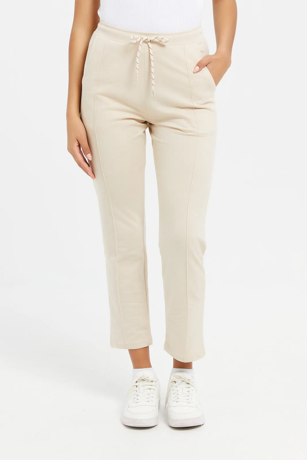 Women Beige Active Pant