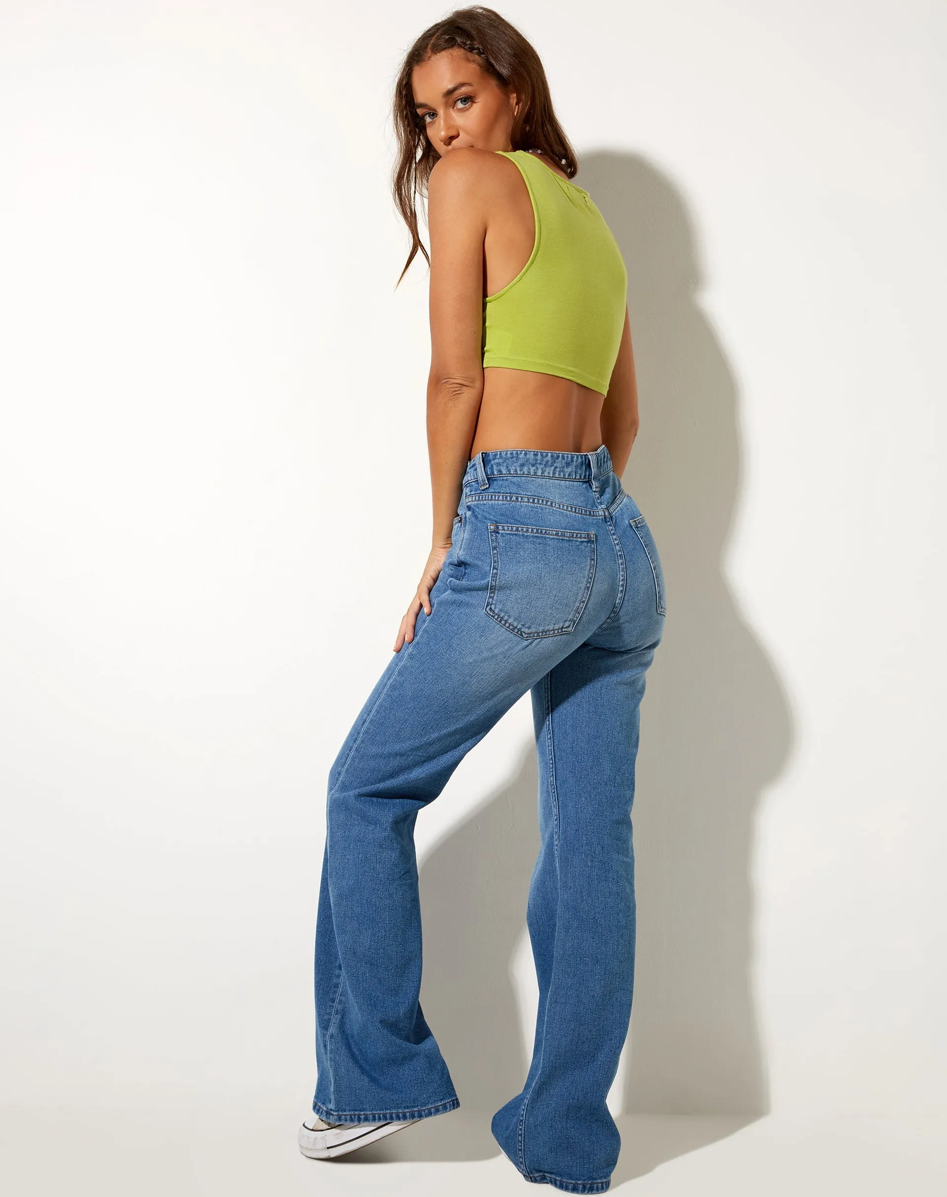 Yasni Crop Top in Leaf Green